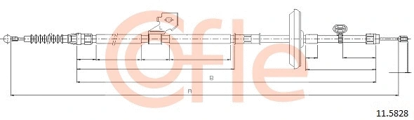 11.5828 COFLE Тросик, cтояночный тормоз (фото 1)