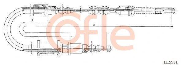 11.5931 COFLE Тросик, cтояночный тормоз (фото 1)