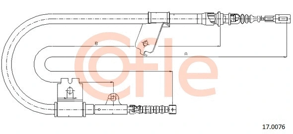 17.0076 COFLE Тросик, cтояночный тормоз (фото 1)