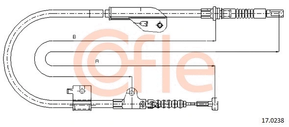 17.0238 COFLE Тросик, cтояночный тормоз (фото 1)