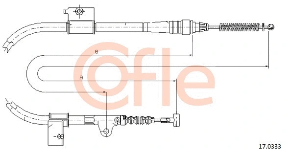 17.0333 COFLE Тросик, cтояночный тормоз (фото 1)