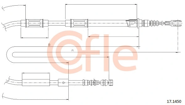 17.1450 COFLE Тросик, cтояночный тормоз (фото 1)