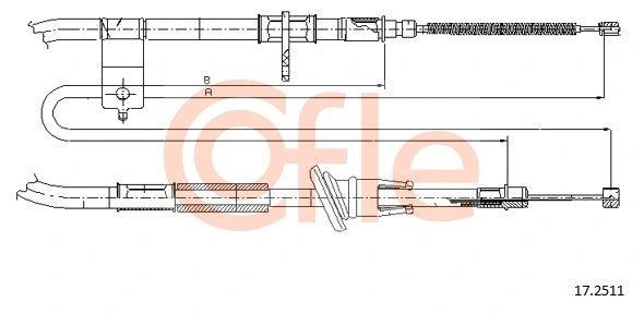17.2511 COFLE Тросик, cтояночный тормоз (фото 1)