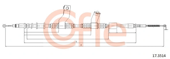 17.3514 COFLE Тросик, cтояночный тормоз (фото 1)