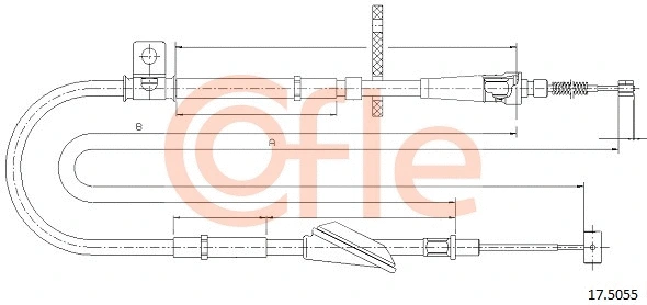 17.5055 COFLE Тросик, cтояночный тормоз (фото 1)