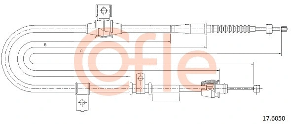 17.6050 COFLE Тросик, cтояночный тормоз (фото 1)