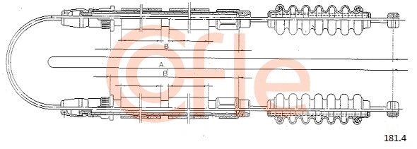 181.4 COFLE Тросик, cтояночный тормоз (фото 1)
