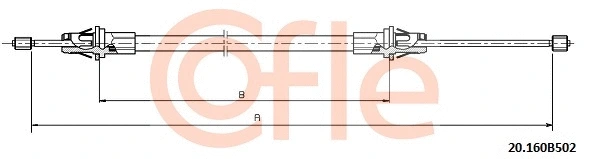 20.160B502 COFLE Тросик, cтояночный тормоз (фото 1)