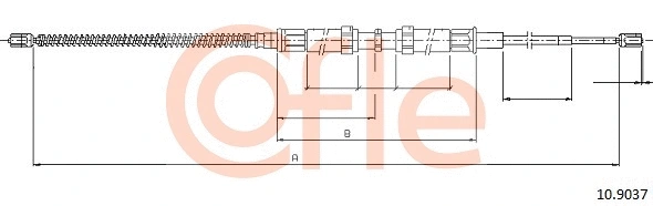 92.10.9037 COFLE Тросик, cтояночный тормоз (фото 1)