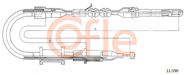92.11.590 COFLE Тросик, cтояночный тормоз (фото 1)