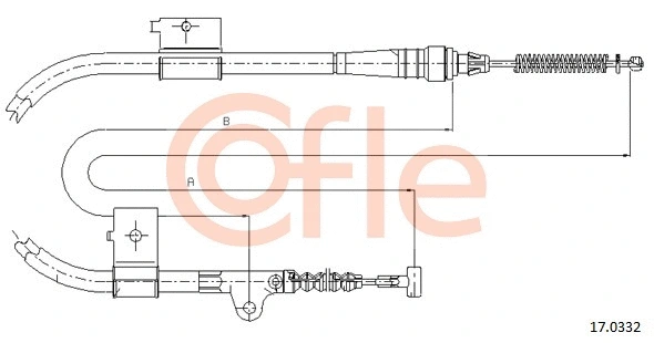 92.17.0332 COFLE Тросик, cтояночный тормоз (фото 1)