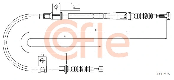 92.17.0596 COFLE Тросик, cтояночный тормоз (фото 1)