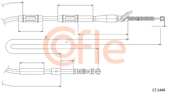 92.17.1446 COFLE Тросик, cтояночный тормоз (фото 1)