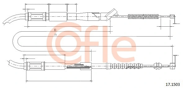 92.17.1503 COFLE Тросик, cтояночный тормоз (фото 1)
