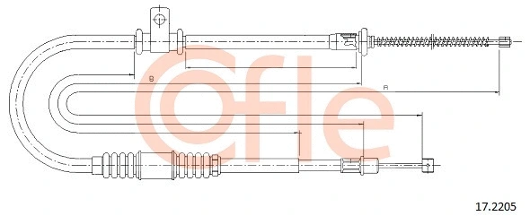 92.17.2205 COFLE Тросик, cтояночный тормоз (фото 1)