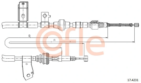 92.17.4231 COFLE Тросик, cтояночный тормоз (фото 1)