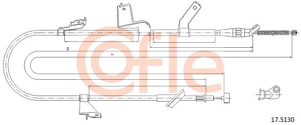 92.17.5130 COFLE Тросик, cтояночный тормоз (фото 1)