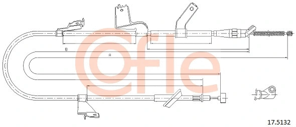 92.17.5132 COFLE Тросик, cтояночный тормоз (фото 1)