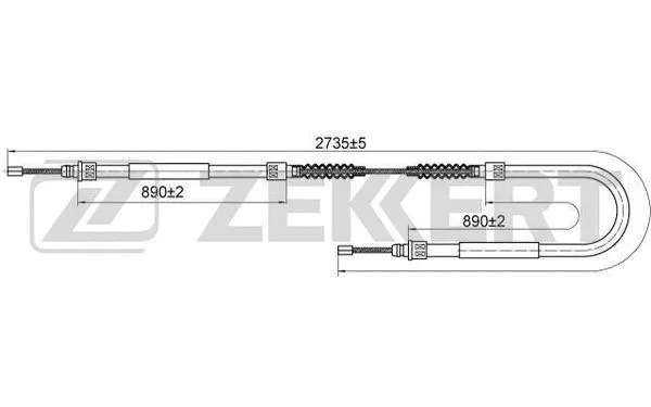 BZ-1123 ZEKKERT Тросик, cтояночный тормоз (фото 1)