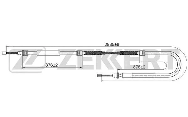 BZ-1128 ZEKKERT Тросик, cтояночный тормоз (фото 1)