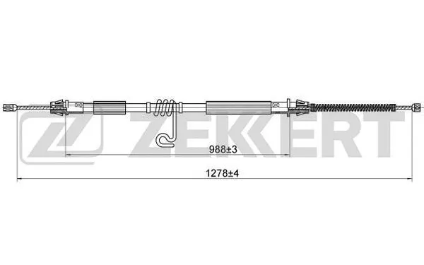 BZ-1224 ZEKKERT Тросик, cтояночный тормоз (фото 1)