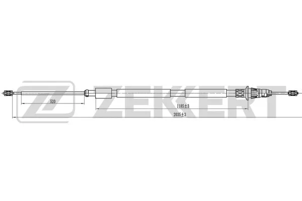 BZ-1329 ZEKKERT Тросик, cтояночный тормоз (фото 1)