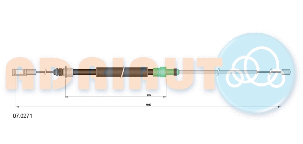 07.0271 ADRIAUTO Тросик, cтояночный тормоз (фото 1)