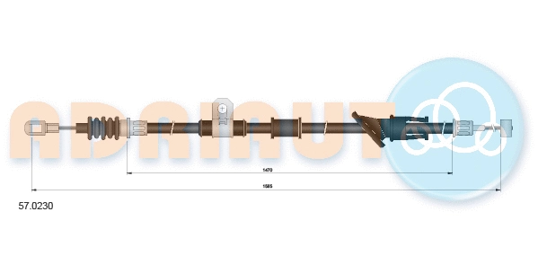 57.0230 ADRIAUTO Тросик, cтояночный тормоз (фото 1)