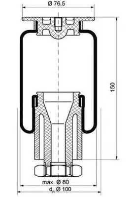 084.232-11A PE AUTOMOTIVE Баллон пневматической рессоры, крепление кабины (фото 1)
