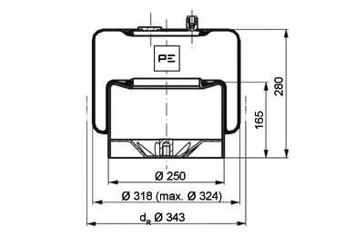 084.261-71A PE AUTOMOTIVE Кожух пневматической рессоры (фото 1)