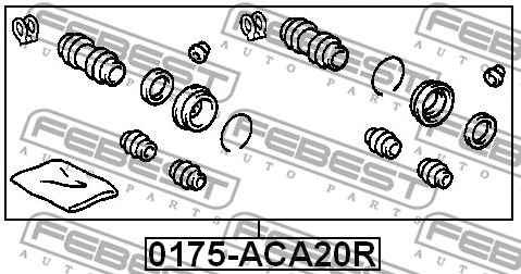 0175-ACA20R FEBEST Ремкомплект, тормозной суппорт (фото 2)