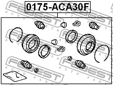 0175-ACA30F FEBEST Ремкомплект, тормозной суппорт (фото 2)