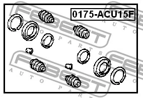 0175-ACU15F FEBEST Ремкомплект, тормозной суппорт (фото 2)