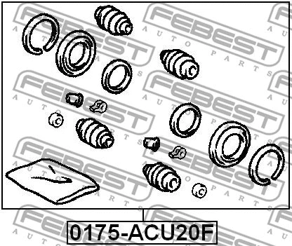 0175-ACU20F FEBEST Ремкомплект, тормозной суппорт (фото 2)
