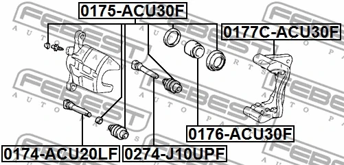 0175-ACU30F FEBEST Ремкомплект, тормозной суппорт (фото 2)