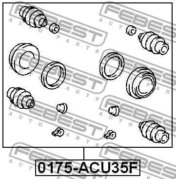0175-ACU35F FEBEST Ремкомплект, тормозной суппорт (фото 2)
