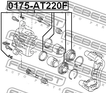 0175-AT220F FEBEST Ремкомплект, тормозной суппорт (фото 2)