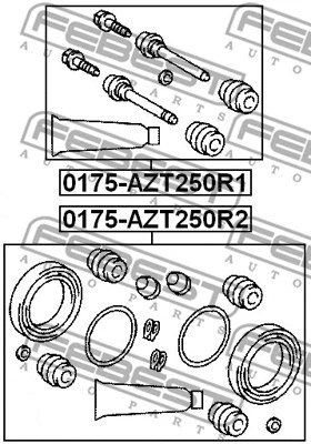 0175-AZT250R1 FEBEST Ремкомплект, тормозной суппорт (фото 2)