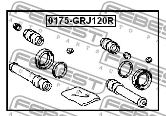 0175-GRJ120R FEBEST Ремкомплект, тормозной суппорт (фото 2)