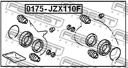 0175-JZX110F FEBEST Ремкомплект, тормозной суппорт (фото 2)