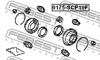 0175-SCP10F FEBEST Ремкомплект, тормозной суппорт (фото 2)
