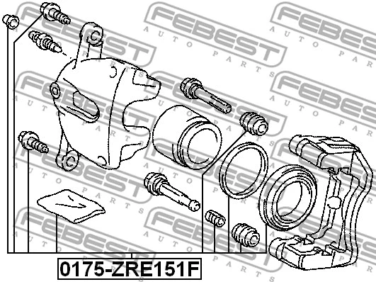 0175-ZRE151F FEBEST Ремкомплект, тормозной суппорт (фото 2)