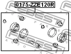 0175-ZZE120R FEBEST Ремкомплект, тормозной суппорт (фото 2)