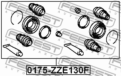 0175-ZZE130F FEBEST Ремкомплект, тормозной суппорт (фото 2)