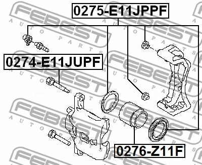 0275-E11JPPF FEBEST Ремкомплект, тормозной суппорт (фото 2)