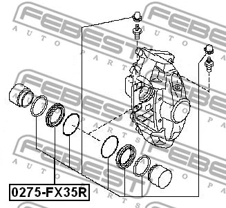 0275-FX35R FEBEST Ремкомплект, тормозной суппорт (фото 2)