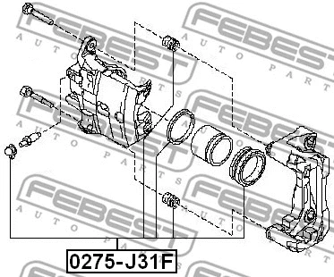 0275-J31F FEBEST Ремкомплект, тормозной суппорт (фото 2)