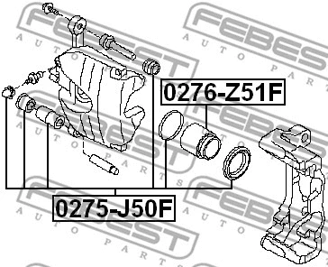 0275-J50F FEBEST Ремкомплект, тормозной суппорт (фото 2)