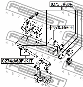 0275-JA60F FEBEST Ремкомплект, тормозной суппорт (фото 2)