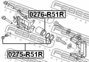 0275-R51R FEBEST Ремкомплект, тормозной суппорт (фото 2)